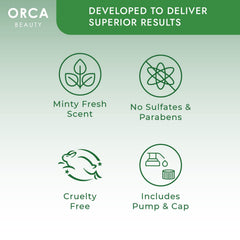 Orca Beauty scalp close-up showing reduced flakes and balanced oil