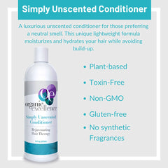 Organic Excellence conditioner applied to wet hair demonstrates easy slip and even distribution.