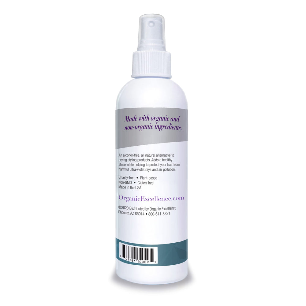 Organic Excellence Wild Mint Styling Spray alcohol-free formula supports lightweight, flexible hold.