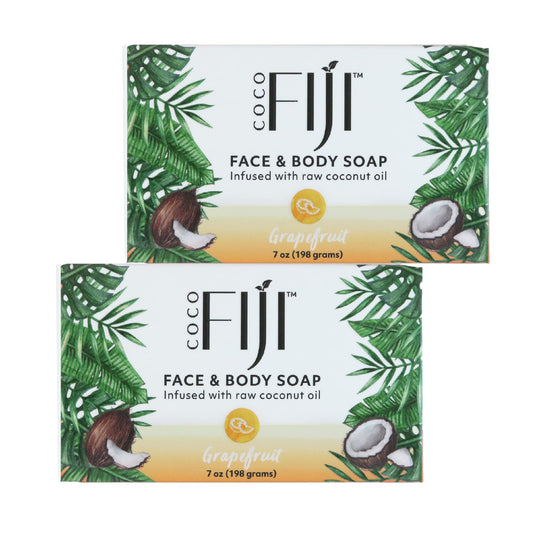 Organic Fiji Coco Fiji soap bar for face and body, rich lather for everyday cleansing.