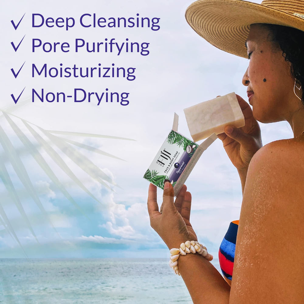 Multi-use Coco Fiji Soap Bar for cleansing, shaving, and light shampooing.