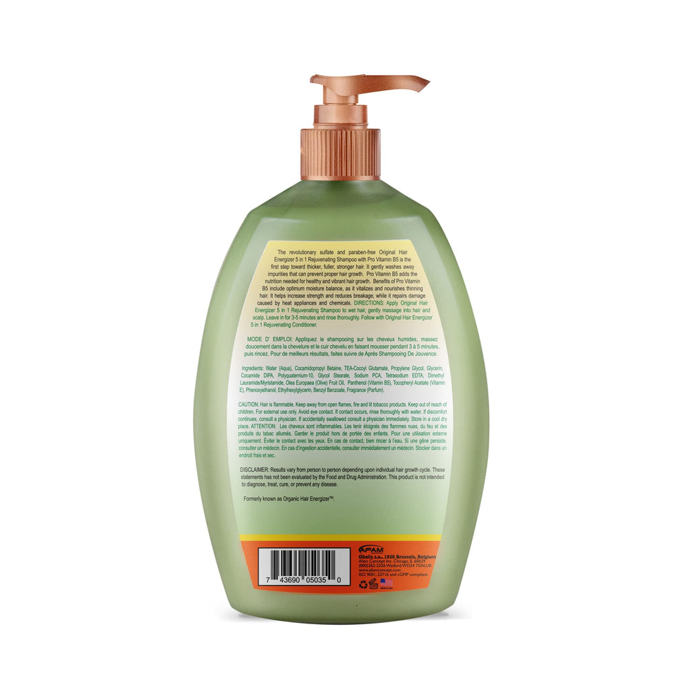 Organic Hair Energizer conditioner bottle pour supports detangling and moisture