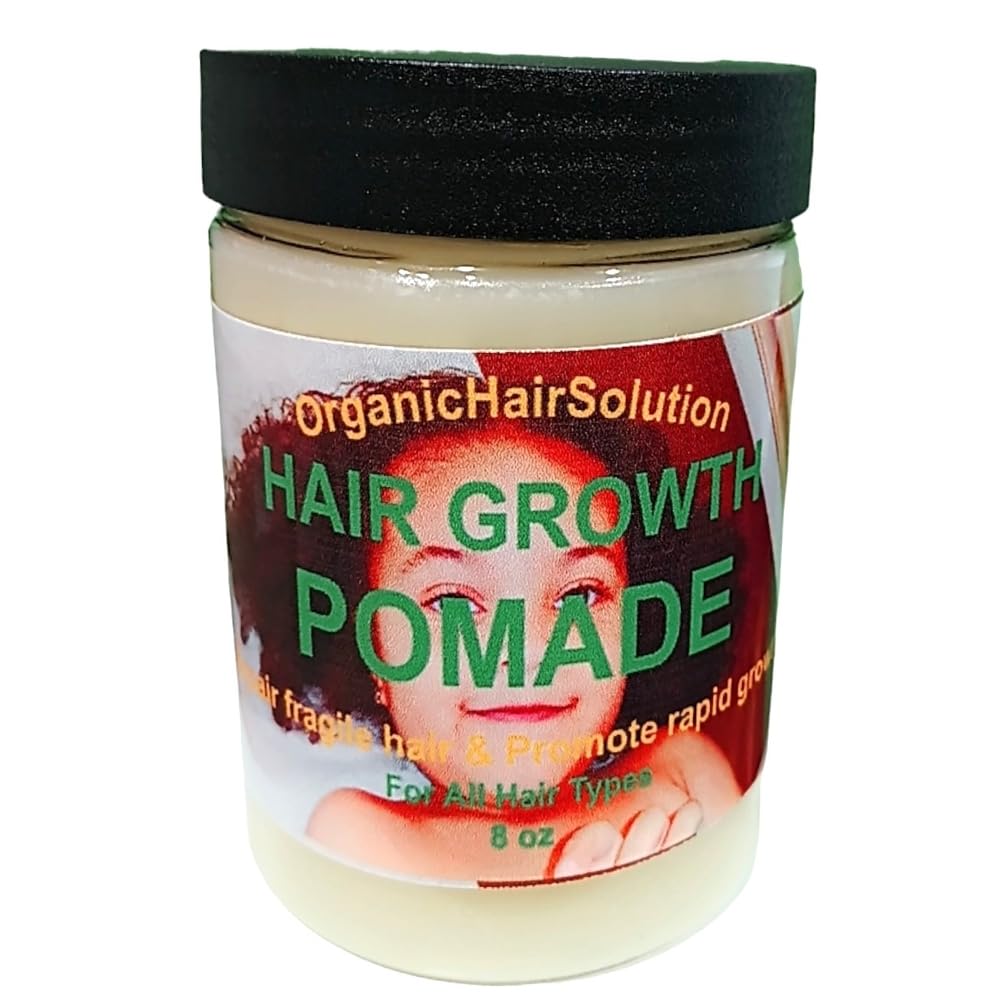 Organic Hair Solution Kids Pomade bottle shows gentle, kid-friendly care.