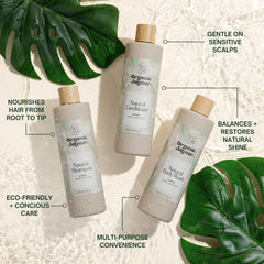 Organic Jaguar mild thickening agent adding subtle body and fullness.