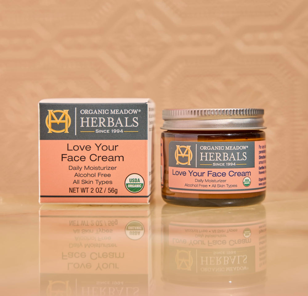 Herbal ingredients in Organic Meadow Herbals Love Your Face Cream – plant-based care