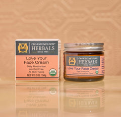 Herbal ingredients in Organic Meadow Herbals Love Your Face Cream – plant-based care