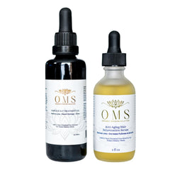 ORGANIC MODERN SOLUTION pre-shampoo oil bottle shows premium hair growth care