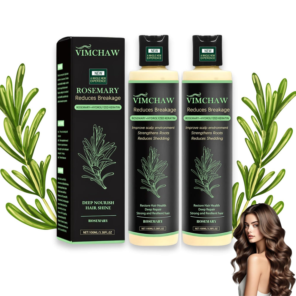 Organic Rosemary Hair Growth Shampoo bottle—ideal for thinning hair with daily use.