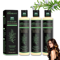Organic Rosemary Hair Growth Shampoo bottle showing gentle cleanse for thinning hair.