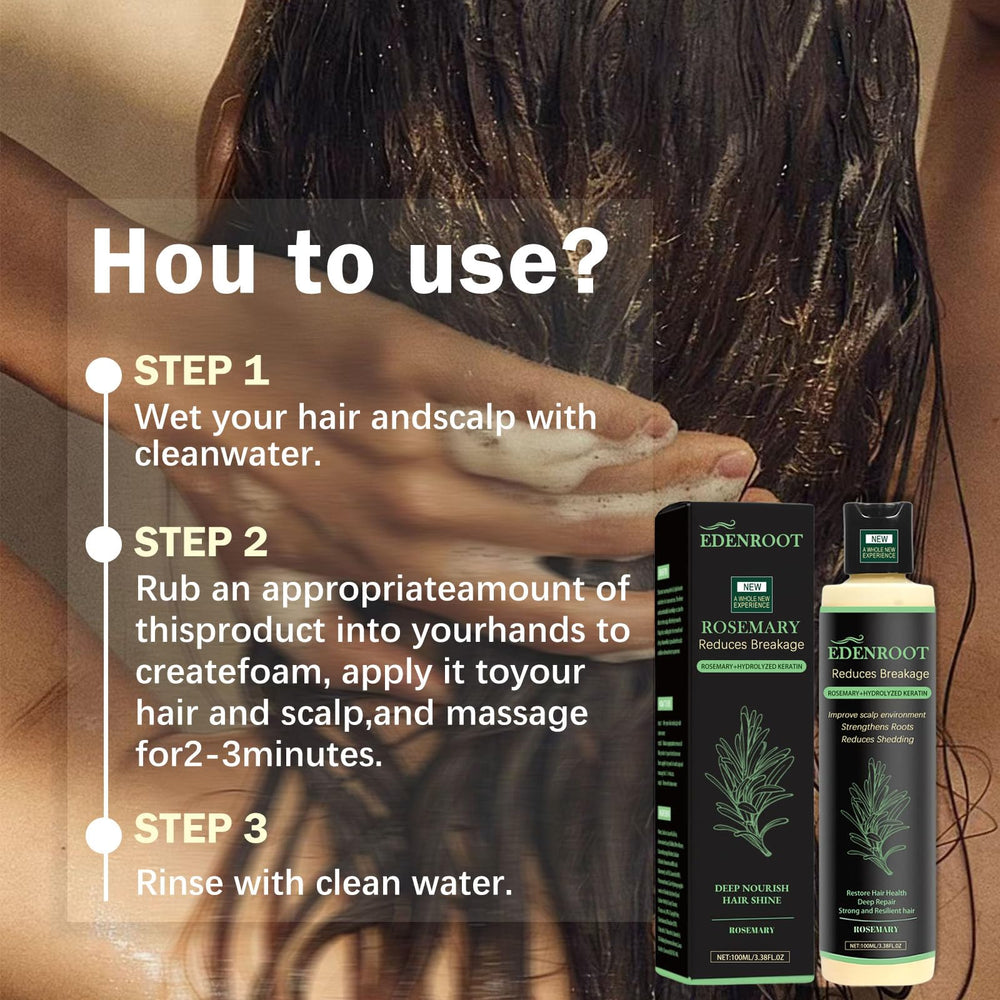 Product label highlights natural ingredients and sulfate-free formula.