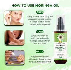 Organic Veda Moringa Oil for body care and moisture