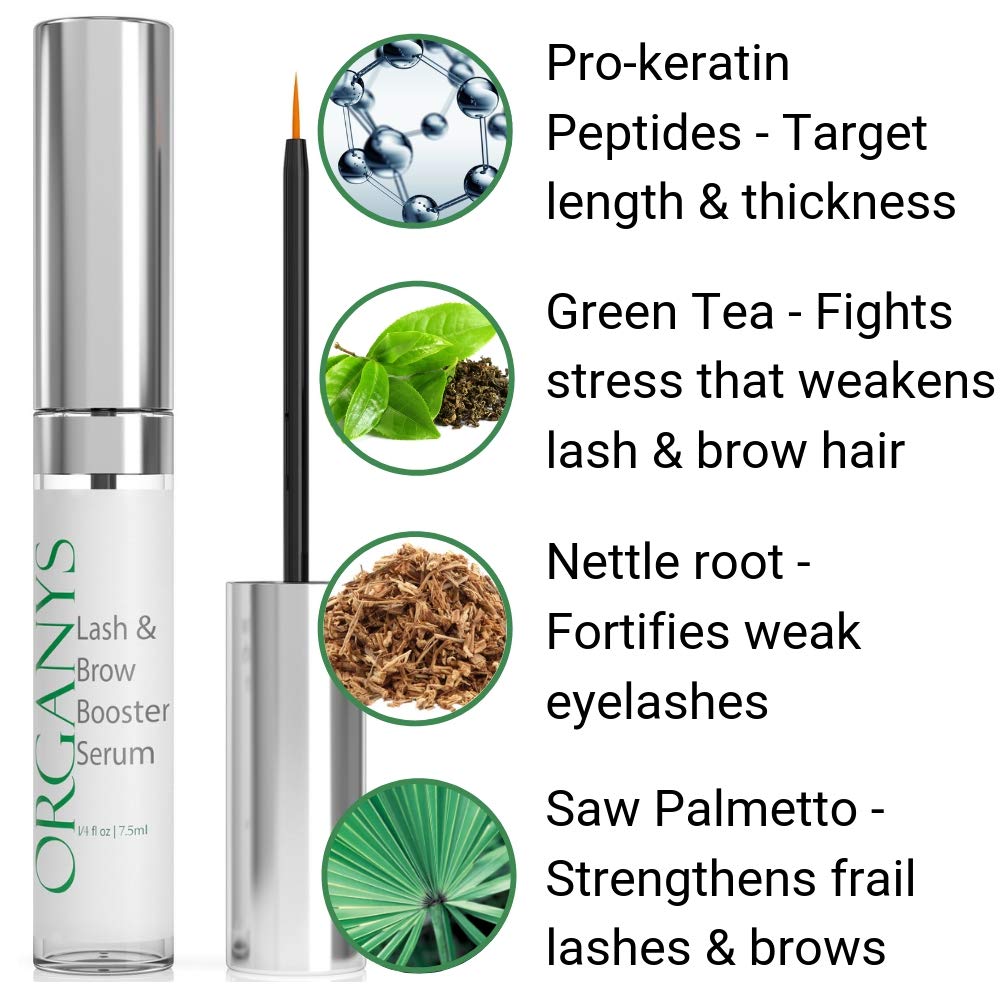 Organys Lash & Brow Serum defined eyebrows close-up for fuller brows.