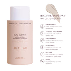 ORI LAB Curl Cleanse Australian-made badge on packaging.