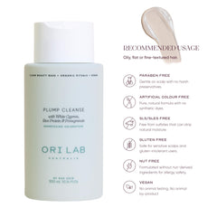 ORI LAB Plump Cleanse 300ml water rinse splash capturing refreshing finish