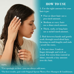 Original Sprout on-dry hair texture shows soft, manageable results after use.