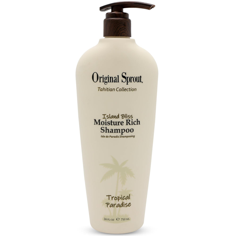 Original Sprout Island Bliss Shampoo bottle with hydrating formula for all hair types.