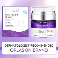 ORLASKIN product packaging display for premium neck care