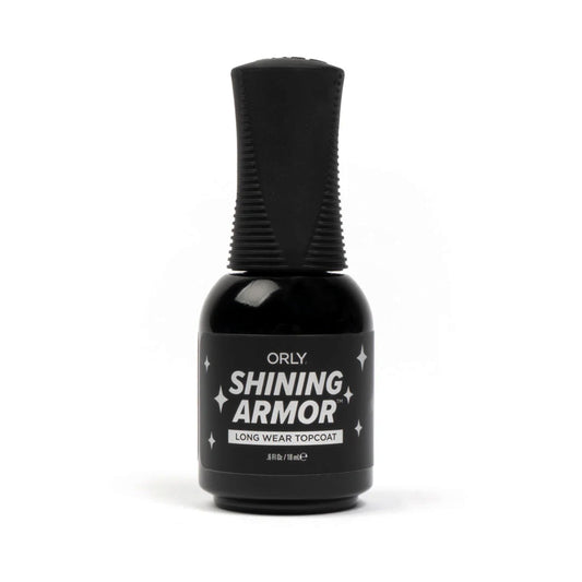 Orly Shining Armor bottle front highlighting the long-wear top coat