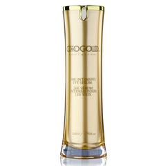 Post-application glow around the eye area after using Orogold serum.
