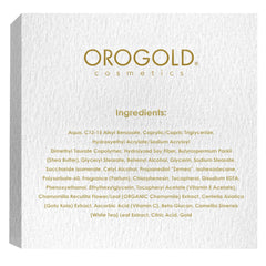Orogold White Gold Day Moisturizer highlights white tea and chamomile benefits