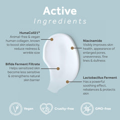 Texture close-up of Orora Bioactive Collagen Cream, silky and fast-absorbing.
