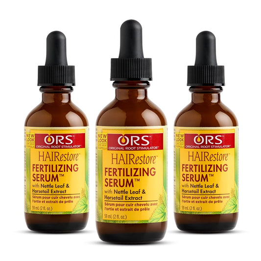 ORS Hairrestore Serum bottle with nettle and horsetail nourishes the scalp