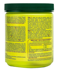 ORS Olive Oil Creme Relaxer jar label closeup highlighting olive oil conditioning benefits.