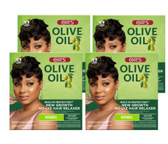 ORS Olive Oil New Growth Relaxer Kit with built-in protection for new growth and smoother strands.