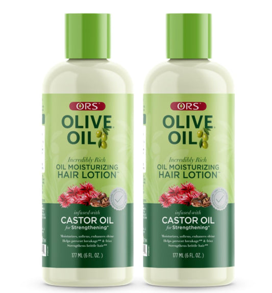ORS Olive Oil Rich Moisturizing Hair Lotion bottle delivering deep hydration for dry hair