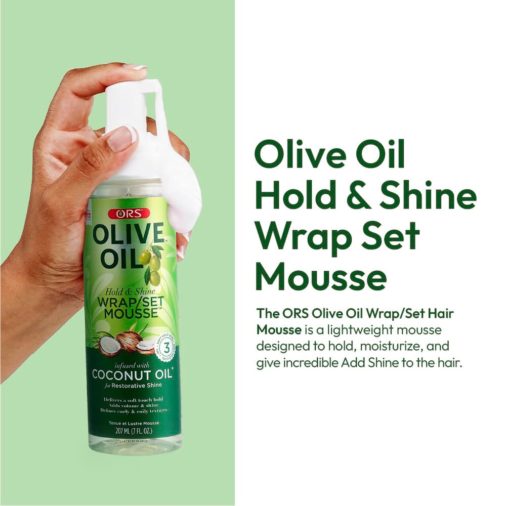 ORS Shine finish on styled strands after using coconut oil infusion