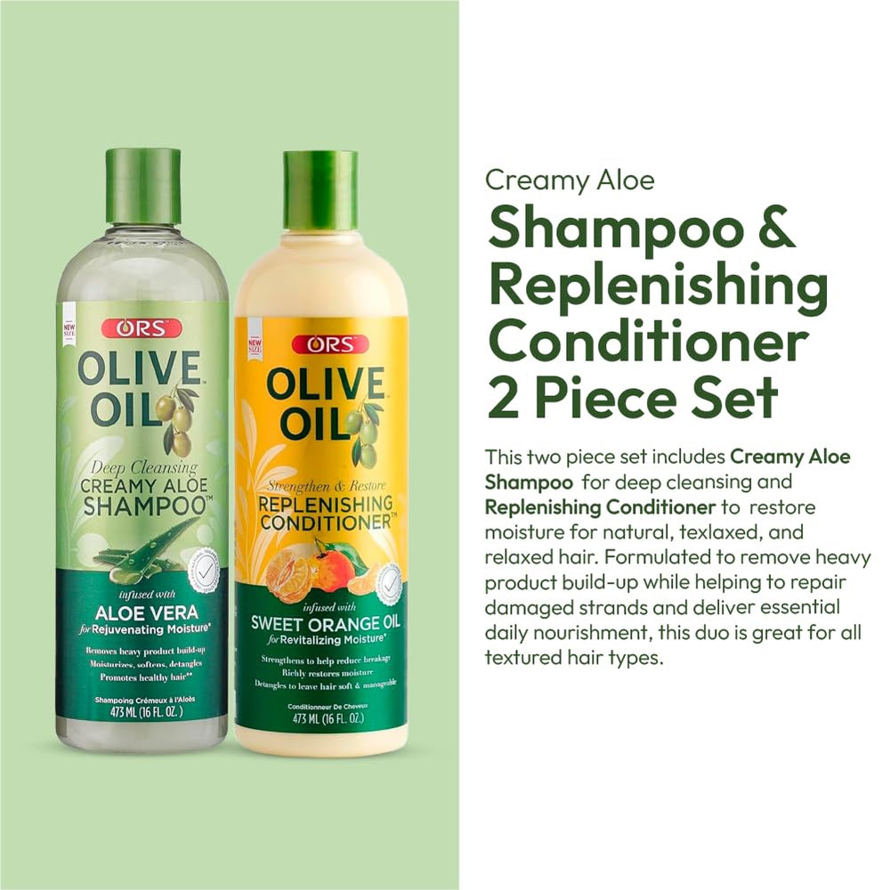 ORS Replenishing Conditioner orange oil dispenser shows moisture and strength