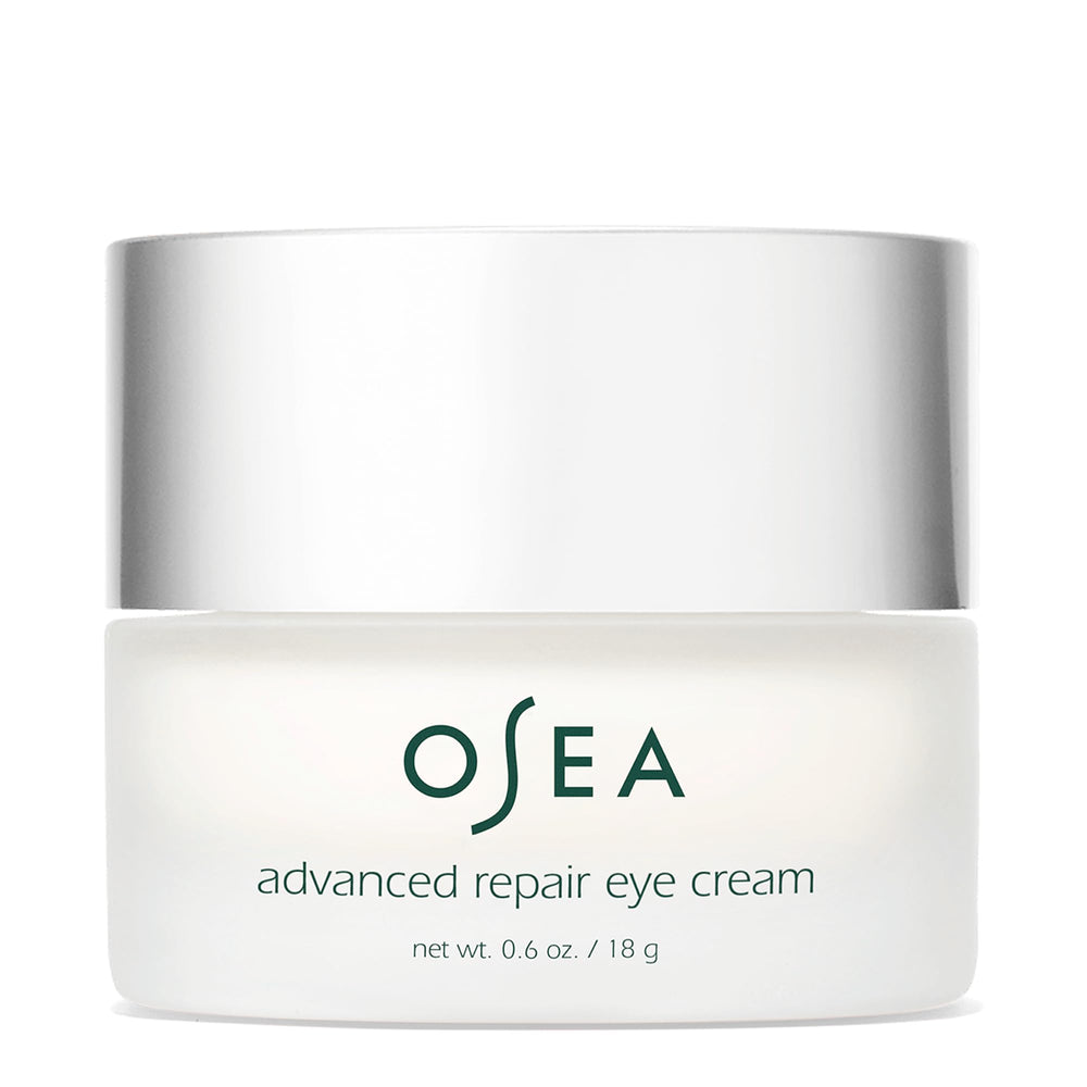 OSEA Advanced Repair Eye Cream jar closeup showing luxurious texture for hydrating the eye area.