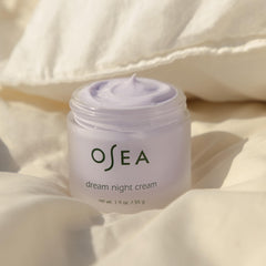Jar view of OSEA Dream Night Cream emphasizing premium night-time hydration