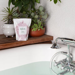 OSEA spa-like shower application demonstrates a concentrated mix for quick pampering.