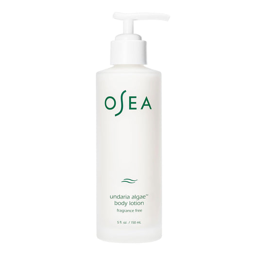 OSEA Undaria Algae Fragrance Free Body Lotion pump bottle highlights ultra-hydration for radiant skin
