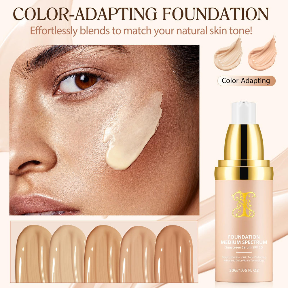 O.SECERT Color Changing Foundation shade adjustment close-up highlighting seamless match.