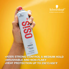 OSiS+ Freeze bottle side view highlighting humidity protection for styling.