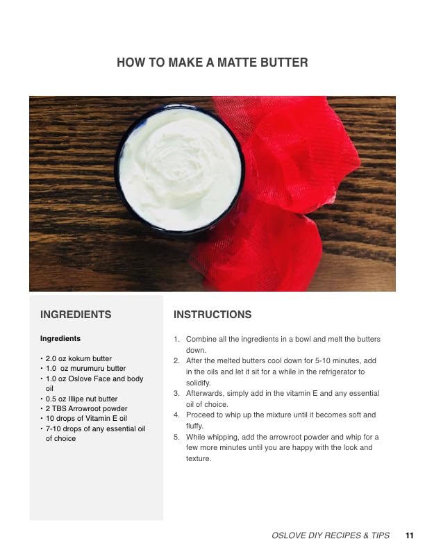 Oslove Organics lip balm-formulation Illipe butter shows high-melting moisture for lips.