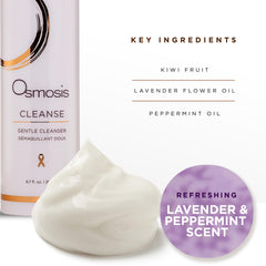 OSMOSIS Cleanse coconut oil ingredient image, nourishing touch for sensitive skin.