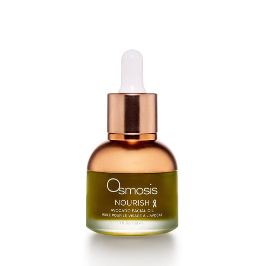 OSMOSIS Nourish Avocado Oil bottle showing pure, cold-pressed formula for hydrated skin