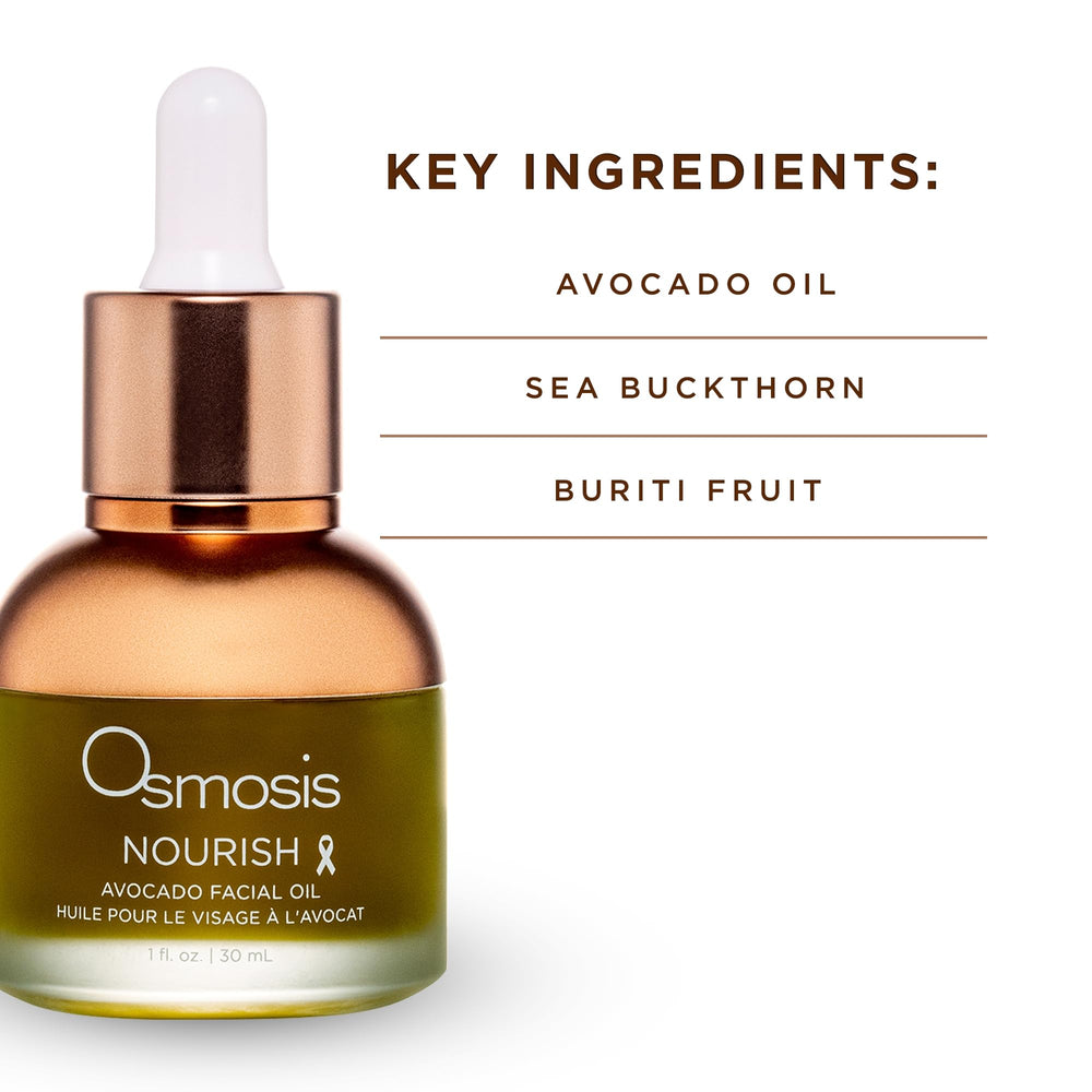 OSMOSIS Nourish Avocado Oil ingredient image highlighting avocado for balanced hydration