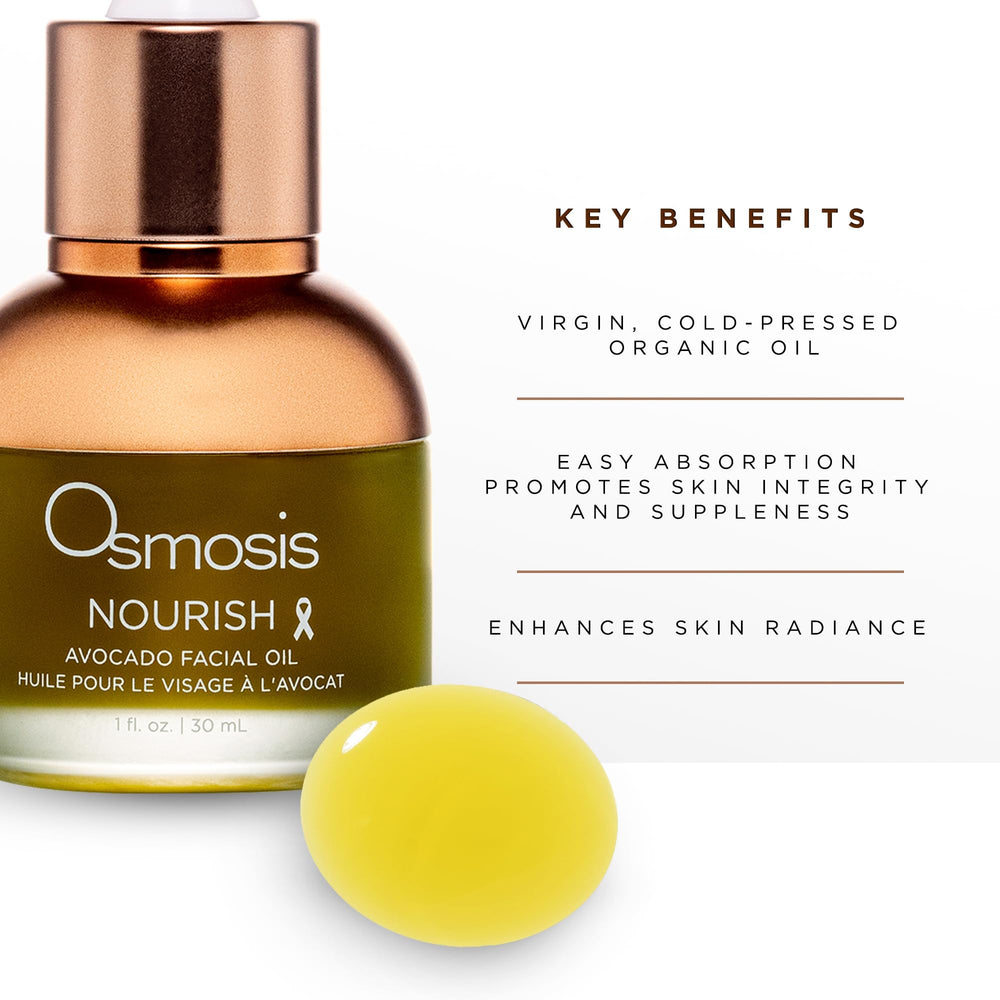 Relaxing texture of OSMOSIS Nourish Oil gliding onto skin with quick absorption