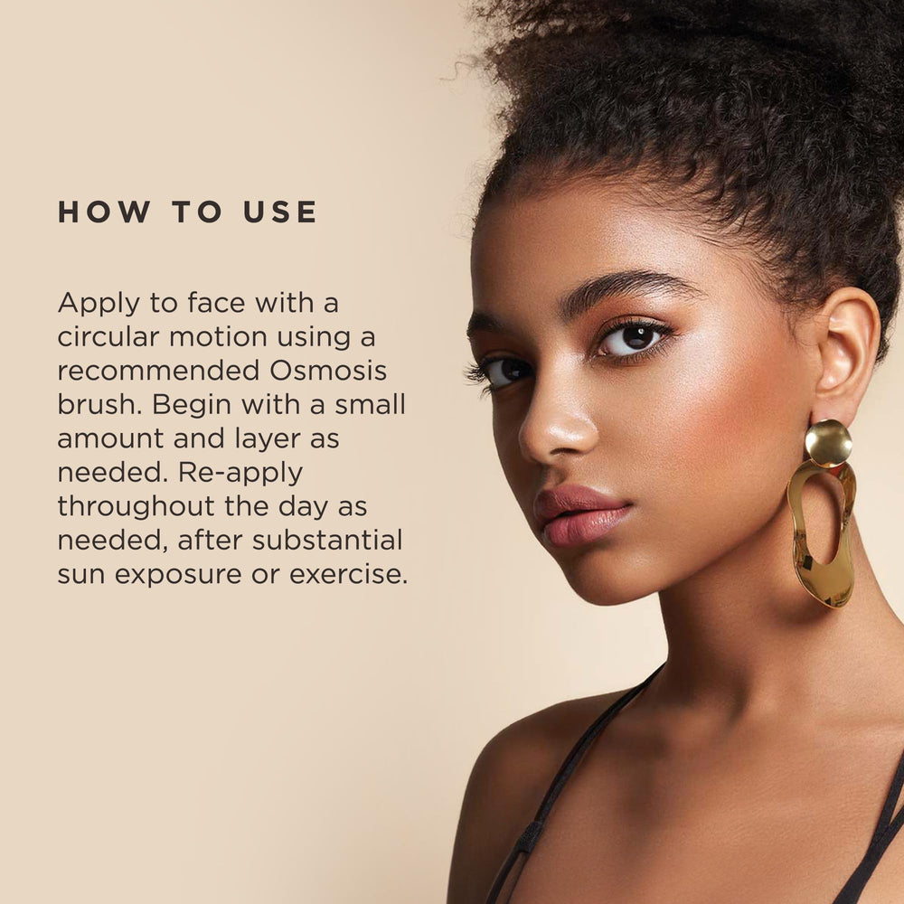 Osmosis Pressed Base coverage layer close-up shows buildable texture for customizable coverage.