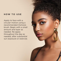 Osmosis Pressed Base coverage layer close-up shows buildable texture for customizable coverage.