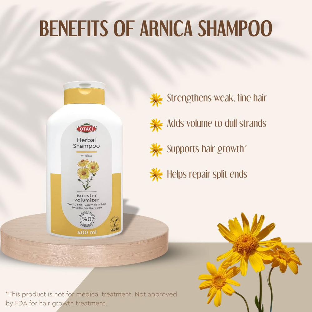OTACI shampoo being applied to wet hair demonstrates gentle cleansing.