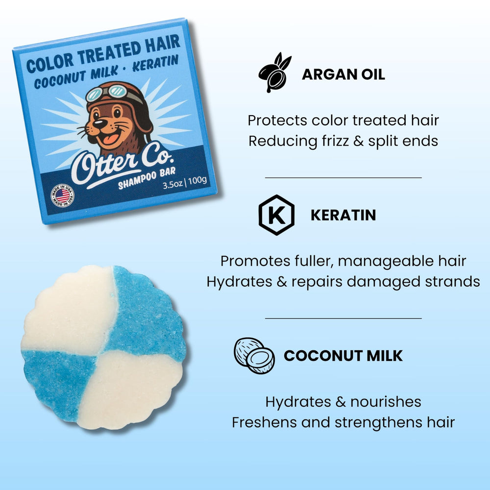 Otter Co solid shampoo bar cleanses while removing chlorine