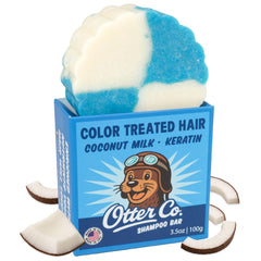 Otter Co solid shampoo bar on color-treated hair for vibrancy