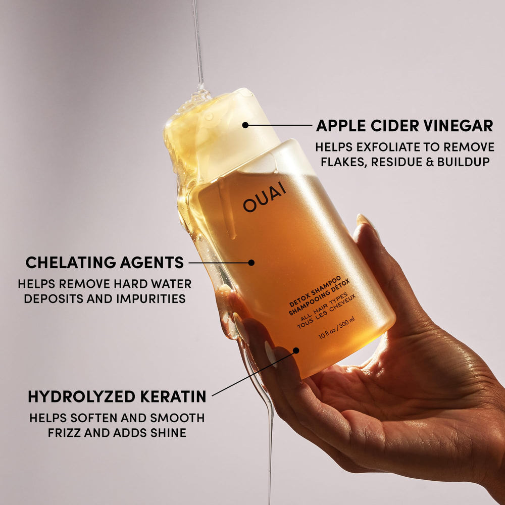 OUAI Detox Shampoo after swimming to refresh and revive hair.
