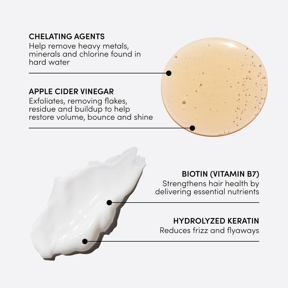 OUAI Detox Shampoo lather on hair highlighting cleansing clarity after buildup.