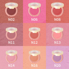 OULAC Blush Powder Mauve on cheeks adds natural brightness with a soft finish.